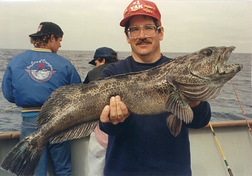 Peter holding a lingcod